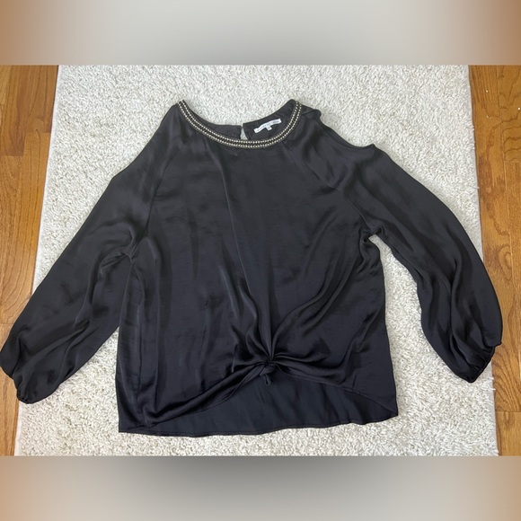 Women’s XL Black Long Sleeve Blouse with Open Shoulder - Picture 1 of 7